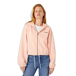 Wrangler Damska bluza z kapturem, z zamkiem błyskawicznym, Peach Melba, rozmiar L, Peach Melba, L - Bluzy damskie - miniaturka - grafika 1