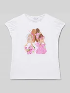 Koszulki dla dziewczynek - T-shirt z nadrukowanym motywem - miniaturka - grafika 1