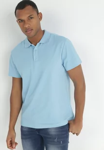 Jasnoniebieska Koszulka Polo z Krótkim Rękawem Wakeish - Koszulki męskie - miniaturka - grafika 1