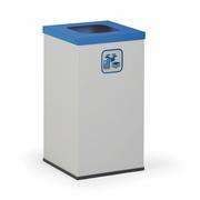 Kosze biurowe - Kosz do segregacji śmieci ze stojakiem na worki 60 l, szary/niebieski - miniaturka - grafika 1
