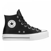 Trampki damskie - Damskie buty Converse Chuck Taylor All Star Lift Platform Leather - czarne - CONVERSE - miniaturka - grafika 1