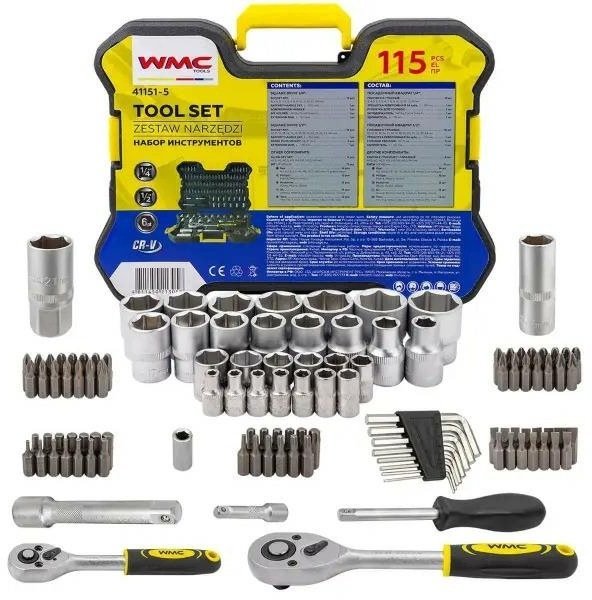 WMC TOOLS Zestaw narzędzi 115el. 1/4