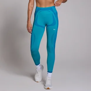 Damskie hybrydowe legginsy bezszwowe z kolekcji Tempo MP – Ocean Blue - XL - Legginsy - miniaturka - grafika 1