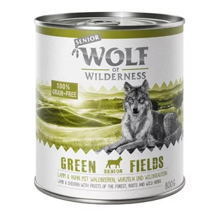 Wolf of Wilderness of Wilderness Senior, 6 x 800 g - Green Fields, jagnięcina i kurczak - Mokra karma dla psów - miniaturka - grafika 1