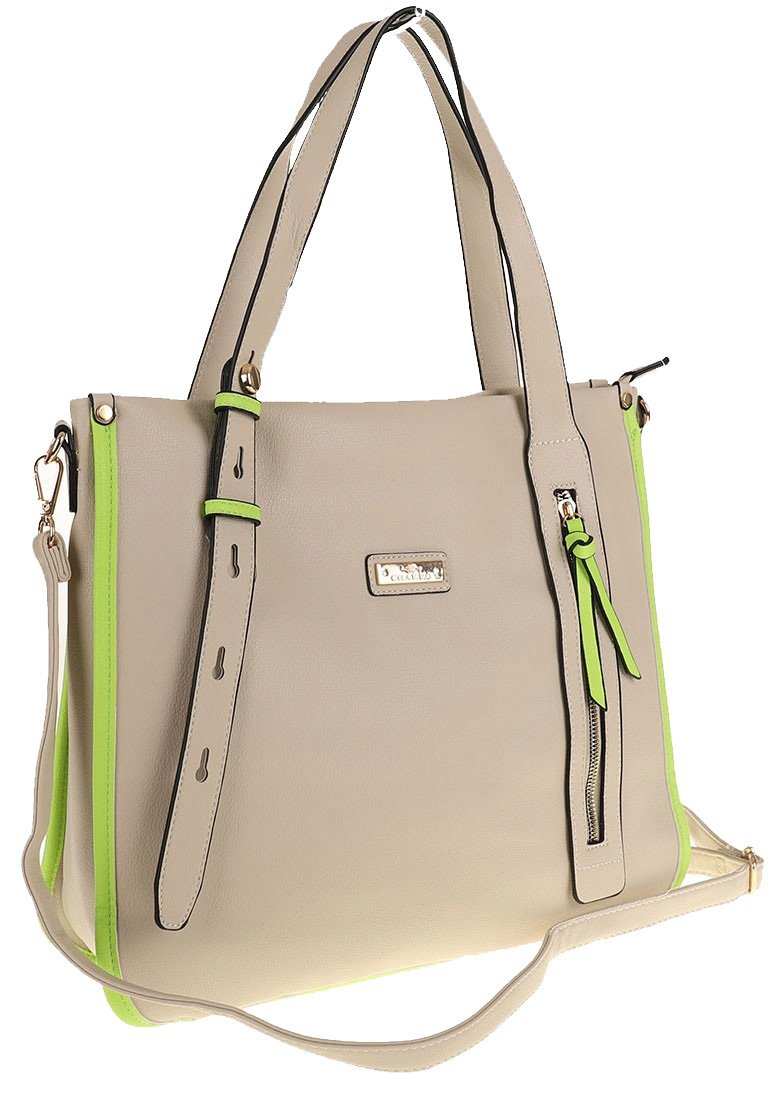 CHARRO Elegancka Torebka Damska Teczka listonoszka CH736243 Beige