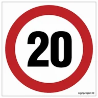 Akcesoria BHP - Ograniczenie prędkości 20 znak drogowy 30X30 PŁYTA LIBRES POLSKA SP - miniaturka - grafika 1