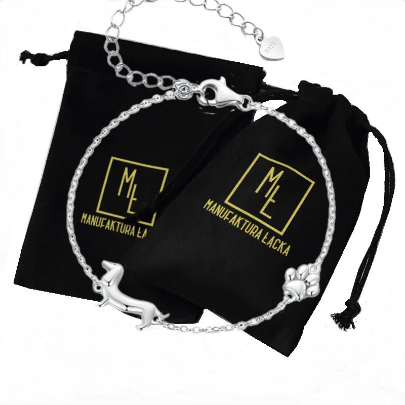 Bransoletka Srebrna Damska Łańcuszek Jamnik Pies Szczeniak York