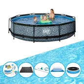 Baseny ogrodowe - EXIT Basen Stone Grey - Basen stelażowy ø360x76cm - Zestaw basenowy - miniaturka - grafika 1