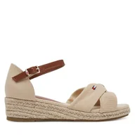 Buty dla dziewczynek - Espadryle Tommy Hilfiger T3A7-33801-0048 M Beżowy - miniaturka - grafika 1