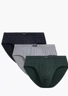 Majtki męskie - SLIPY ATLANTIC 3MP-205 JZ25 GRA/SZM/ZIECC (kolor granat- szary melanż- zielony ciemny, rozmiar XXL) - miniaturka - grafika 1