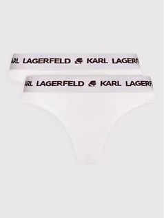 Majtki damskie - KARL LAGERFELD Komplet 2 par stringów Logo Set 211W2126 Biały - grafika 1