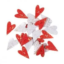 Guziki serca drewniane złocone 2x3.2 cm czerwone, białe 24 szt. - Pasmanteria - miniaturka - grafika 1