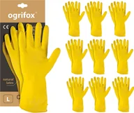 Rękawice robocze - Ogrifox Rękawice ochronne gumowe flokowane / Żółte / OX-FLOX - 10 Par 9 - L - miniaturka - grafika 1