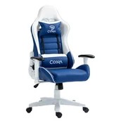 Fotele gamingowe - Fotel COBRA Rebel CR204 Niebiesko-biały - miniaturka - grafika 1