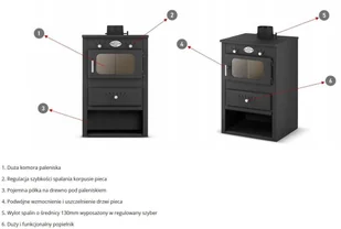 Kominek wolnostojący stalowy 5-7kW (średnica wylotu spalin: 130 mm) - spełnia anty-smogowy EkoProjekt 99680080 - Kominki wolnostojące - miniaturka - grafika 15