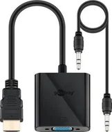 Złącza, przejściówki, adaptery - Goobay Adapter AV HDMI - D-Sub VGA + Jack 3.5mm czarny 68793 - miniaturka - grafika 1