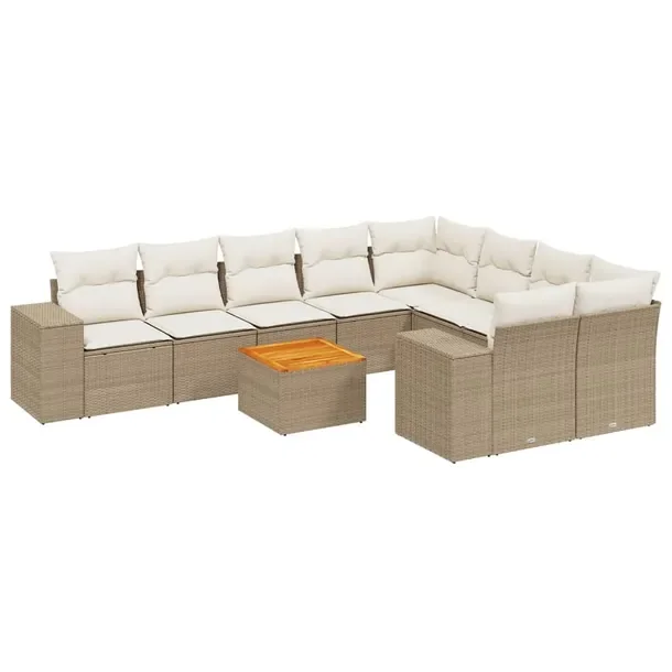 Zestaw mebli ogrodowych modułowych beżowy rattan PE, wymiary: 62x62x69 cm