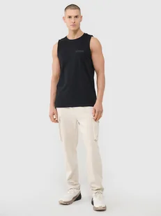 4F Spodnie casual cargo męskie - beżowe 3XL - Spodnie męskie - miniaturka - grafika 1