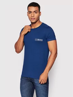 Koszulki męskie - Hugo Boss T-Shirt Rn Pure 50449483 Granatowy Slim Fit - grafika 1