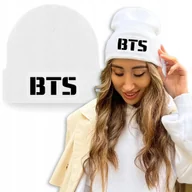 Czapki damskie - Zimowa Wygodna Czapka Biała BTS Modne Mix Wzorów - miniaturka - grafika 1