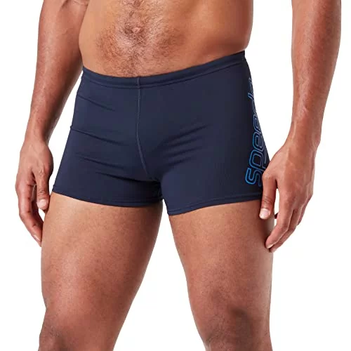 Speedo Męskie majtki do pływania z logo 'Boom' Aquashort Granatowy/niebieski 26-28 812417F436