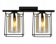 Lampy sufitowe - Lampa Sufitowa Wisząca Żyrandol Czarny Glamour Szklana Nowoczesna Loft Miód - miniaturka - grafika 1