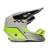 Kaski motocyklowe - Kask Cross FOX V1 Collect Szary/ŻółtyXS - miniaturka - grafika 1