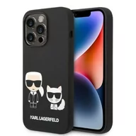 Etui i futerały do telefonów - Karl Lagerfeld KLHMP14XSSKCK iPhone 14 Pro Max 6,7" hardcase czarny/black Liquid Silicone Karl & Choupette Magsafe - miniaturka - grafika 1