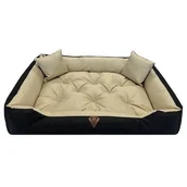 Legowiska dla psów - Legowisko dla psa OSKAR Comfortable Beżowo-czarny M 75 x 65 x 15 cm - miniaturka - grafika 1