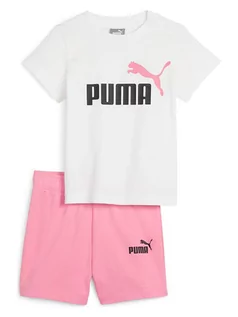 Kaftaniki dla niemowląt - Puma 2-częściowy zestaw "Minicats" w kolorze biało-jasnoróżowym - grafika 1