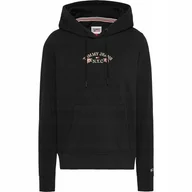 Bluzy damskie - TOMMY HILFIGER BLUZA DAMSKA Z KAPTUREM TJW REG FLORAL HOODIE CZARNA r.S - miniaturka - grafika 1