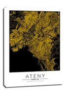 Obrazy i zdjęcia na płótnie - Ateny złota mapa - obraz na płótnie Wymiar do wyboru: 70x100 cm - miniaturka - grafika 1