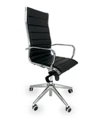 Fotele i krzesła biurowe - Krzesło biurowe Executive z czarnej sztucznej skóry - miniaturka - grafika 1