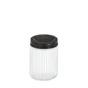 Pojemniki kuchenne - Słoik z metalową pokrywką KITCHEN ESSENTIALS, ryflowane szkło - miniaturka - grafika 1
