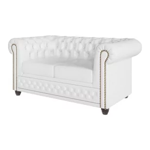 Biała rozkładana sofa z imitacji skóry 148 cm York – Ropez - Sofy i kanapy - miniaturka - grafika 1