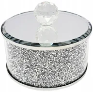 Pudełka i szkatułki - POJEMNIK PUDEŁKO GLAMOUR SZKATUŁKA HB01M SILVER - miniaturka - grafika 1