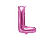 Balony i akcesoria - Party Deco Balon foliowy litera "L" różowa - 35 cm FB2M-L-006 - miniaturka - grafika 1