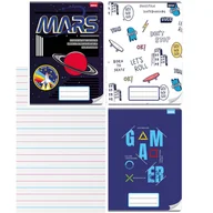 Zeszyty szkolne - 3x zeszyt A4 3-linia kolorowa, 32 kartki, dla chłopców: kosmos, skate, gry - miniaturka - grafika 1