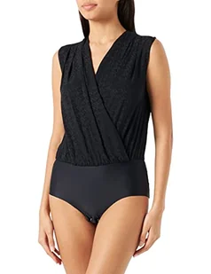 Pinko Damska koszulka INES Body Crepe De Chine Jacqu, Z99_Black Limuzyna, UK 20, Z99_czarna limuzyna, 46 - Koszulki i topy damskie - miniaturka - grafika 1