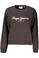 Bluzy damskie - PEPE JEANS CZARNA BLUZA DAMSKA Z ROZPINANYM NA ZAMEK - miniaturka - grafika 1