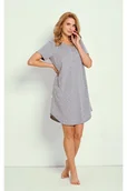 Bielizna nocna - Koszula nocna Meg szara w białe kropki S - miniaturka - grafika 1
