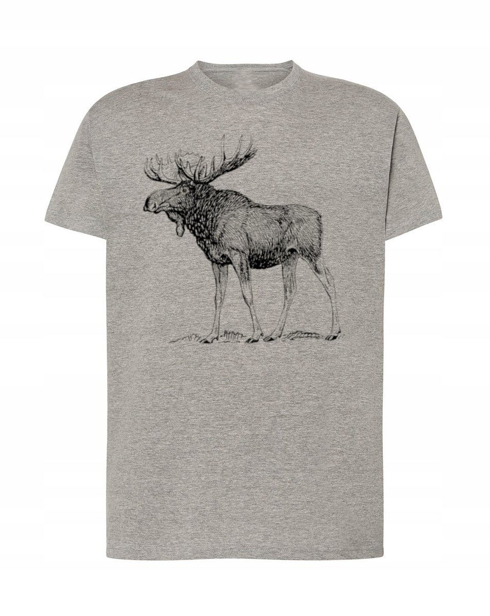 KOSZULKA T-shirt Zwierzęta NADRUK DUŻY ŁOŚ Rozm L