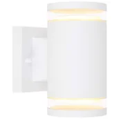 Lampy ogrodowe - Kinkiet LAMPA zewnętrzna ALCALA 32063-2W Globo elewacyjna OPRAWA metalowa tuba ścienna outdoor IP44 biała przezroczysta - miniaturka - grafika 1