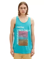 Koszulki męskie - TOM TAILOR Denim Męski 1036469 Tanktop, 31044-Deep Turquoise, XL, 31044 – głęboki turkus, XL - miniaturka - grafika 1
