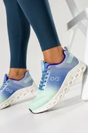 Sneakersy damskie - Zielone sneakersy damskie buty sportowe na siłownię cieniowane na białej podeszwie ze żłobieniami sznurowane Casu BC108-38 - miniaturka - grafika 1