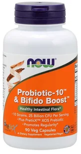 NOW  Foods Probiotyki-10 & Bifido Boost 90 kapsułek Wege - Układ pokarmowy - miniaturka - grafika 1