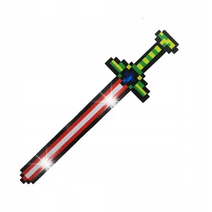 ZESTAW Z GRY MINECRAFT 2w1 ŚWIECĄCY MIECZ KARABIN PIXEL EFEKTY DŹWIĘKOWE - Klocki - miniaturka - grafika 1