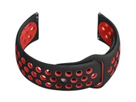 Paski - Pasek gumowy do smartwatch U11 - czarny/czerwony - 22mm - miniaturka - grafika 1