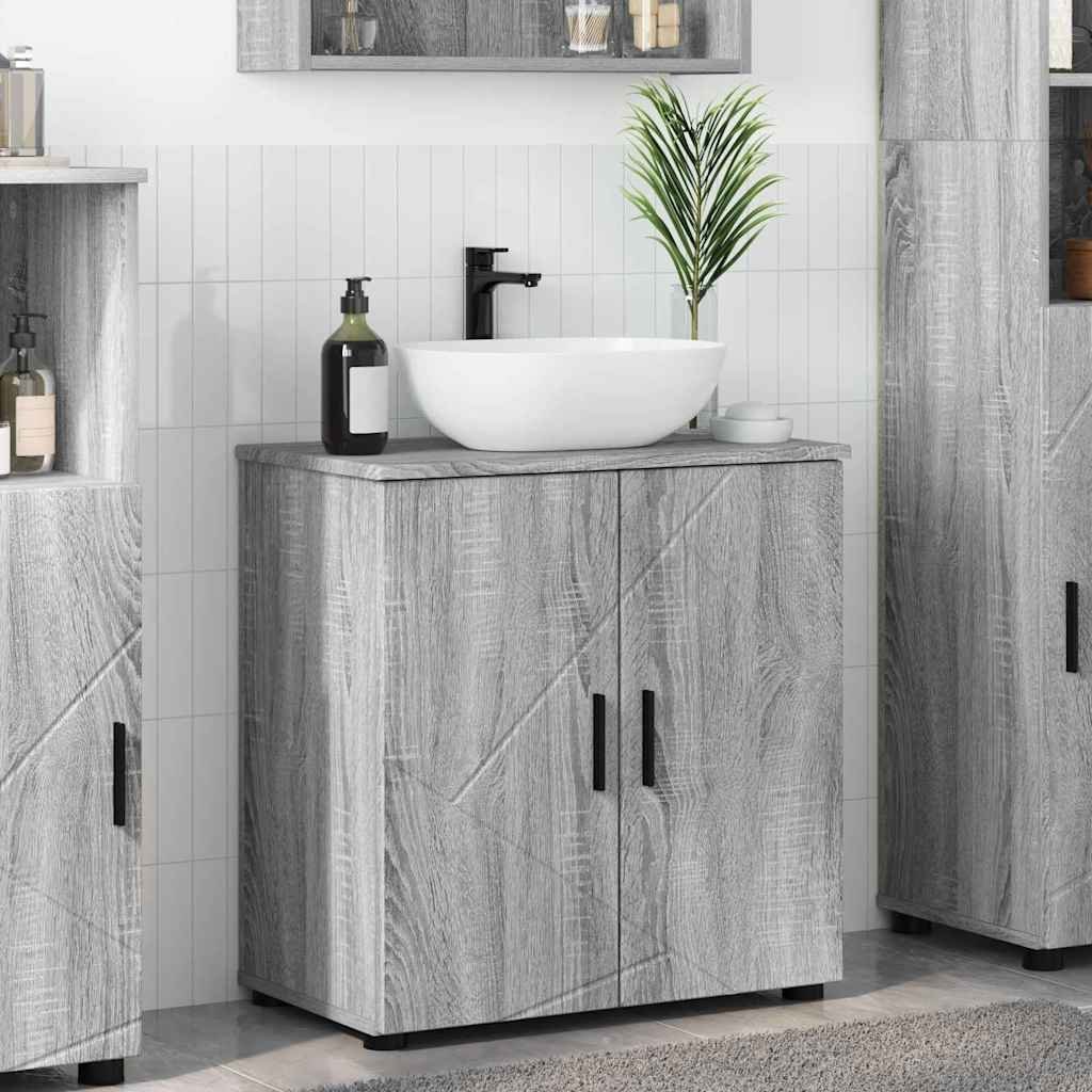vidaXL vidaXL Szafka Łazienkowa z drzwiami Szary Sonoma 61 x 35 x 64 cm