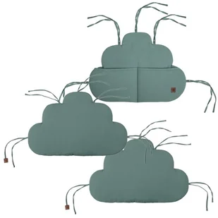 Hi Little One ochraniacze panelowe do łóżeczka z organizerem z oddychającej BIO bawełny CLOUD Tiffany - Organizery na łóżeczko - miniaturka - grafika 1